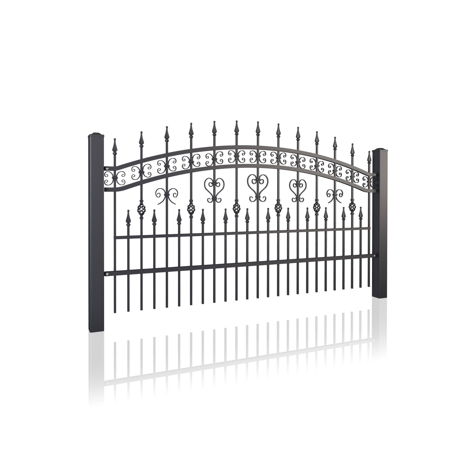 Przęsło ogrodzeniowe LUX AW.10.39Wp Czarny (ocynk +RAL 9005)