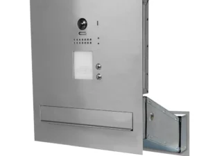 Duża skrzynka na listy z dwoma przyciskami, wideodomofonem i czytnikiem RFID SDVM DUO 2P