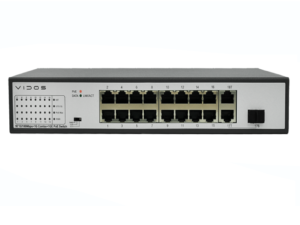 VIDOS PS162/185 switch PoE 16-portowy 185W z portem SFP